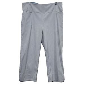 S.C. & CO Striped Capri Pants Pullon Elastic Waist Women's Sz 14